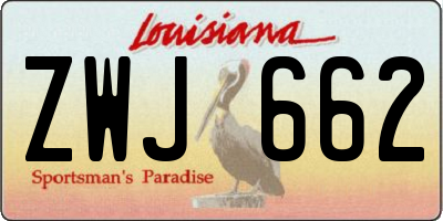 LA license plate ZWJ662