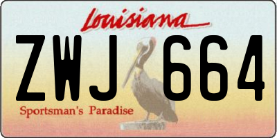 LA license plate ZWJ664
