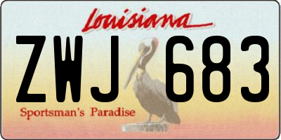 LA license plate ZWJ683