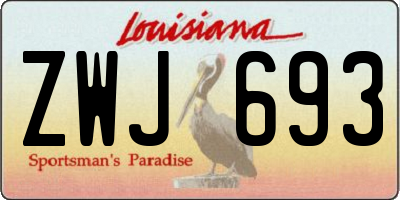 LA license plate ZWJ693