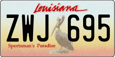 LA license plate ZWJ695