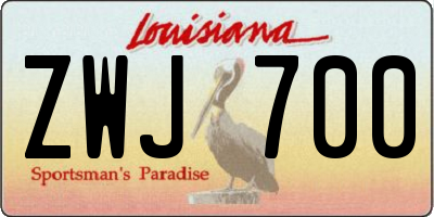 LA license plate ZWJ700