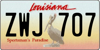 LA license plate ZWJ707