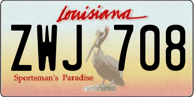 LA license plate ZWJ708