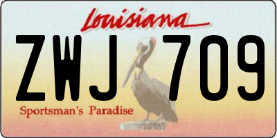 LA license plate ZWJ709