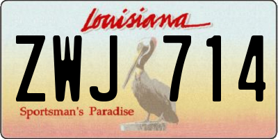 LA license plate ZWJ714