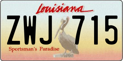 LA license plate ZWJ715