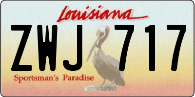 LA license plate ZWJ717