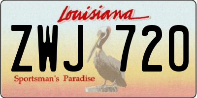 LA license plate ZWJ720