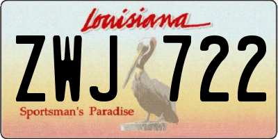 LA license plate ZWJ722