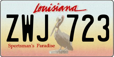 LA license plate ZWJ723