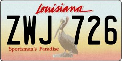 LA license plate ZWJ726