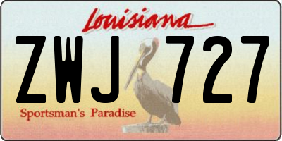 LA license plate ZWJ727