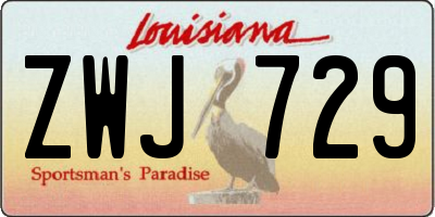 LA license plate ZWJ729