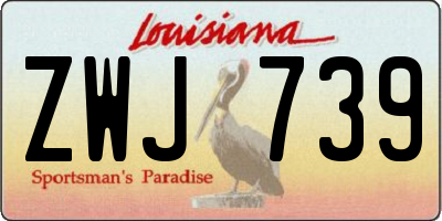 LA license plate ZWJ739