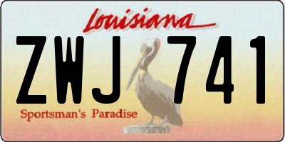 LA license plate ZWJ741