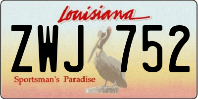 LA license plate ZWJ752