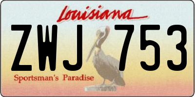 LA license plate ZWJ753