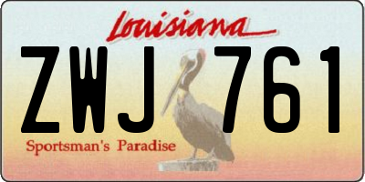 LA license plate ZWJ761