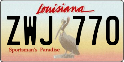 LA license plate ZWJ770