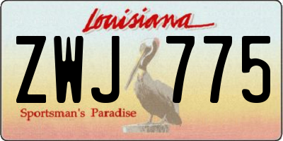LA license plate ZWJ775
