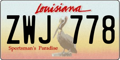 LA license plate ZWJ778