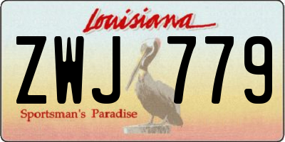 LA license plate ZWJ779