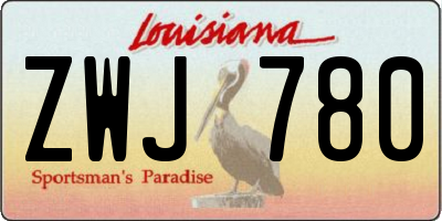 LA license plate ZWJ780