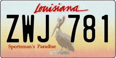 LA license plate ZWJ781