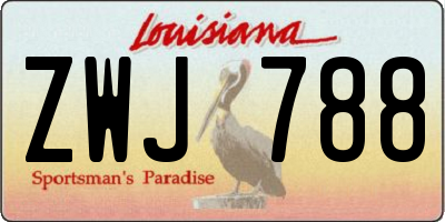 LA license plate ZWJ788