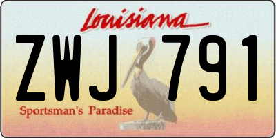 LA license plate ZWJ791