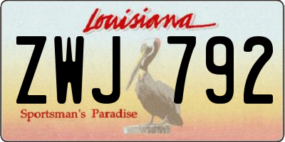 LA license plate ZWJ792