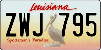 LA license plate ZWJ795