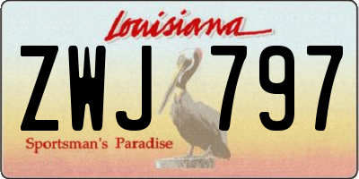 LA license plate ZWJ797