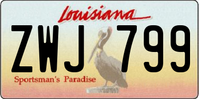 LA license plate ZWJ799