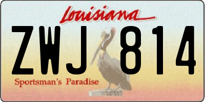 LA license plate ZWJ814