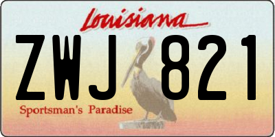 LA license plate ZWJ821