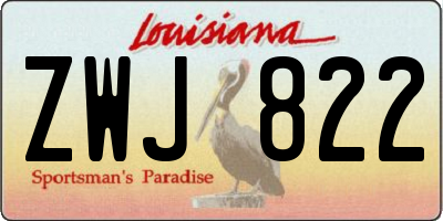 LA license plate ZWJ822