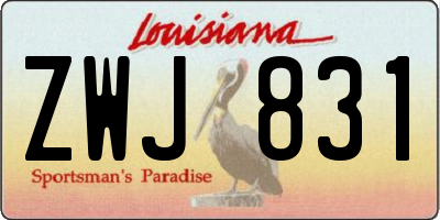 LA license plate ZWJ831