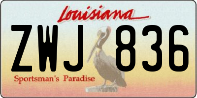 LA license plate ZWJ836