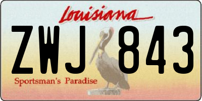 LA license plate ZWJ843