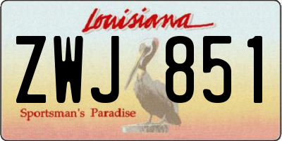 LA license plate ZWJ851