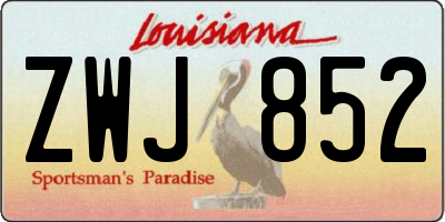 LA license plate ZWJ852