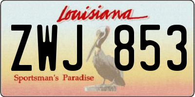 LA license plate ZWJ853