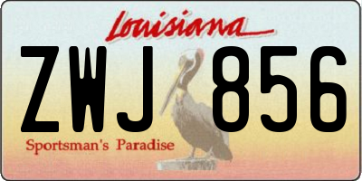 LA license plate ZWJ856