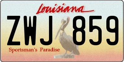 LA license plate ZWJ859