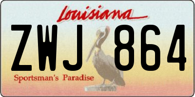 LA license plate ZWJ864