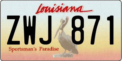 LA license plate ZWJ871