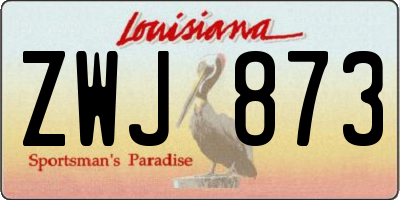 LA license plate ZWJ873