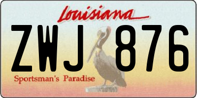 LA license plate ZWJ876